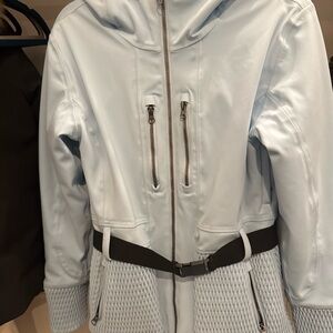 Women's Sky Blue Belted Ski Jacket